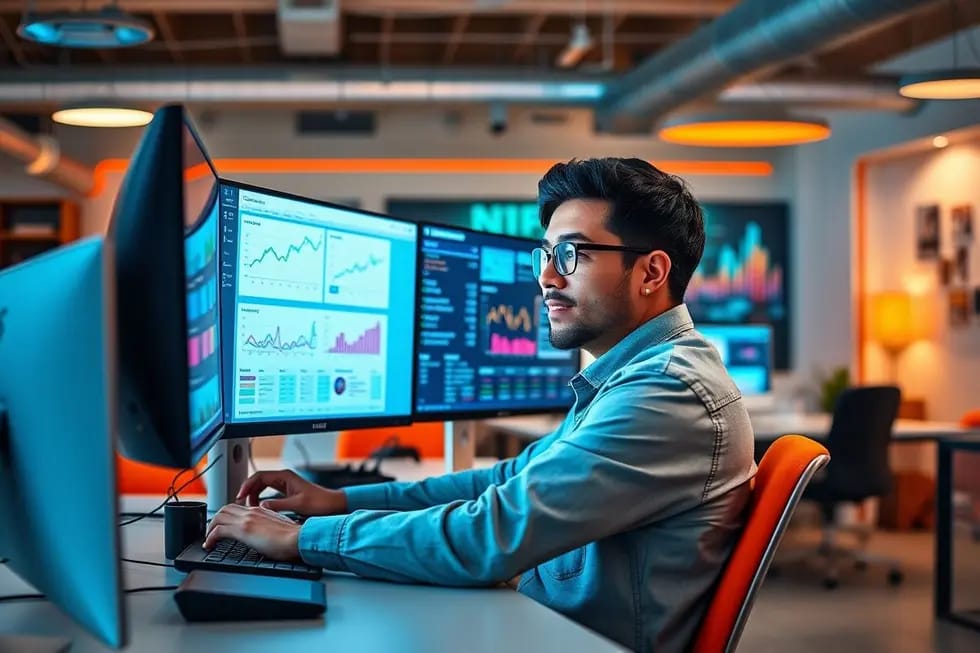 Imagem de um iniciante em marketing digital lidando com tráfego pago.