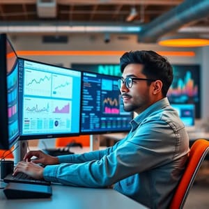 Imagem de um iniciante em marketing digital lidando com tráfego pago.